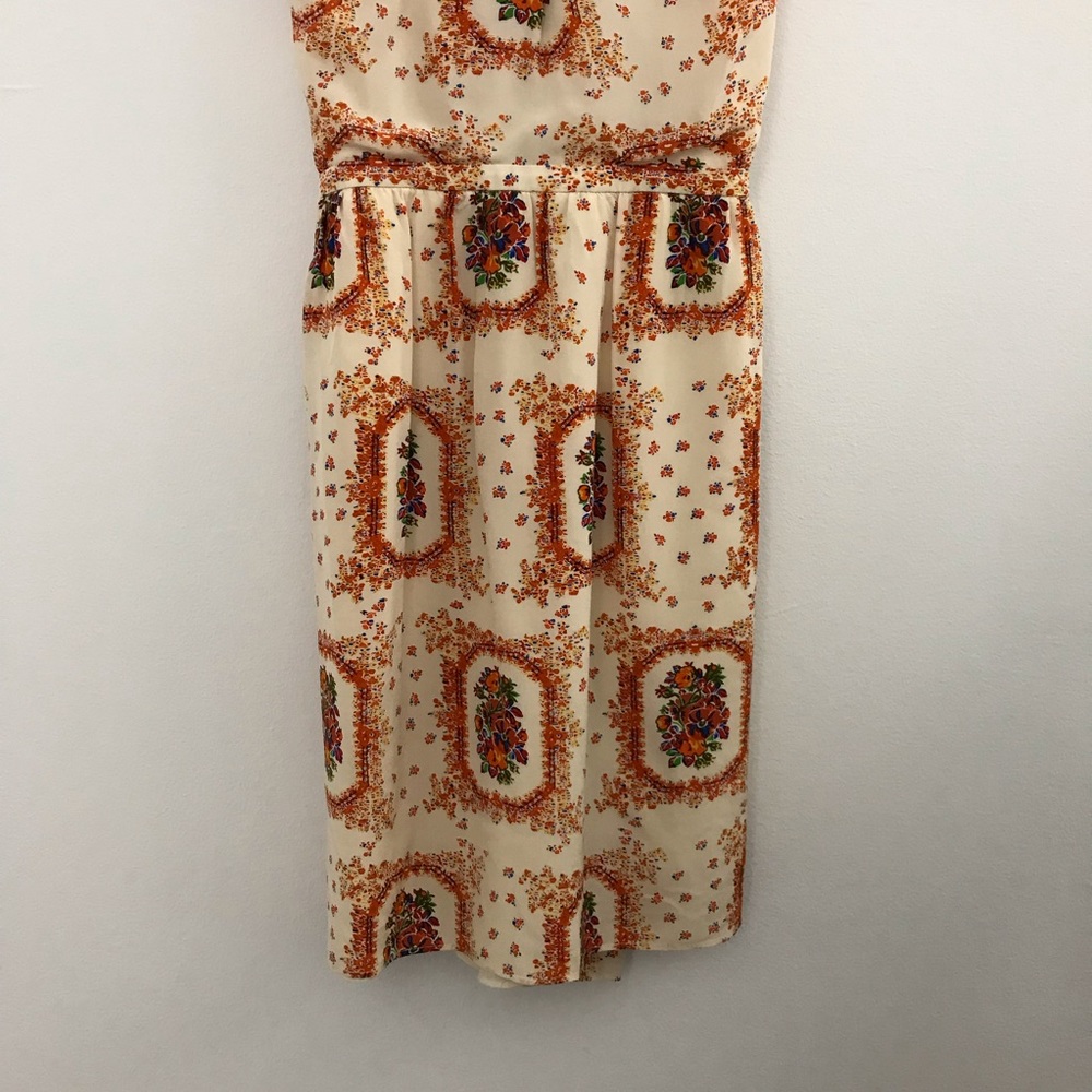 Madewell Silk Twist-Back Floral Dress Pockets 2 A6 - Picture 3 of 8